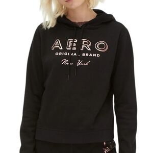 Aeropostale Black Foil Logo Print Hoodie Size Medium